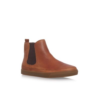 Brown 'Bunker' flat ankle boots